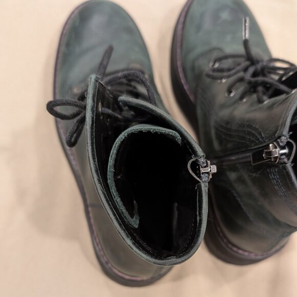 Franco Sarto Jensine Lace-Up Boot English Green Black Lug Sole - Women's sz 7 - Picture 11 of 12